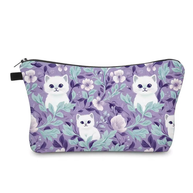Pouch - Cats Purple Turquoise