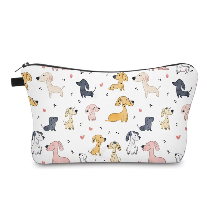 Pouch - Dog, Cartoon Dogs & Hearts