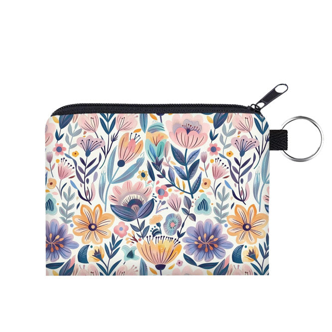 Mini Pouch - Purple Blue Yellow Floral