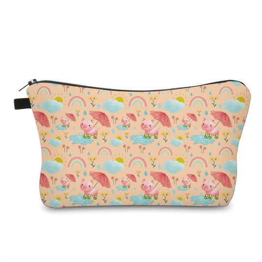 Pouch - Pig With Umbrella And Rainbows