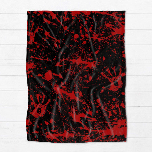 Blanket - Halloween - Black Blood Splatter