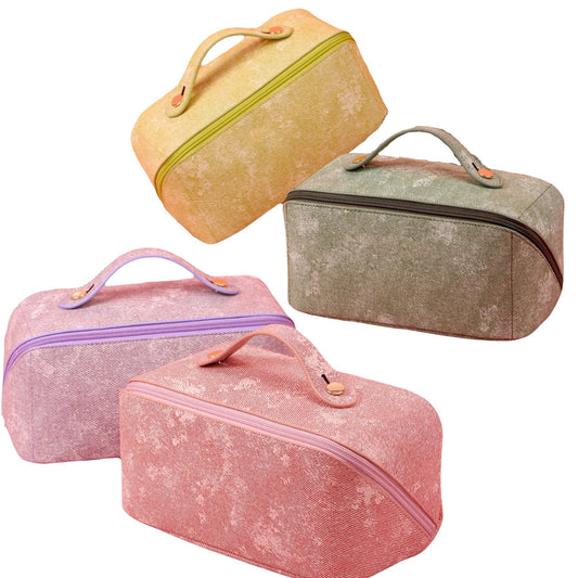 Oversized Lay Flat Cosmetic Bag, Acid Wash - PREORDER
