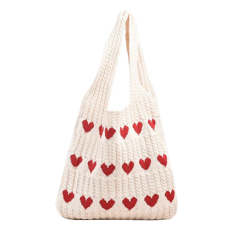 Heart Tote Bag - Knit Sweater