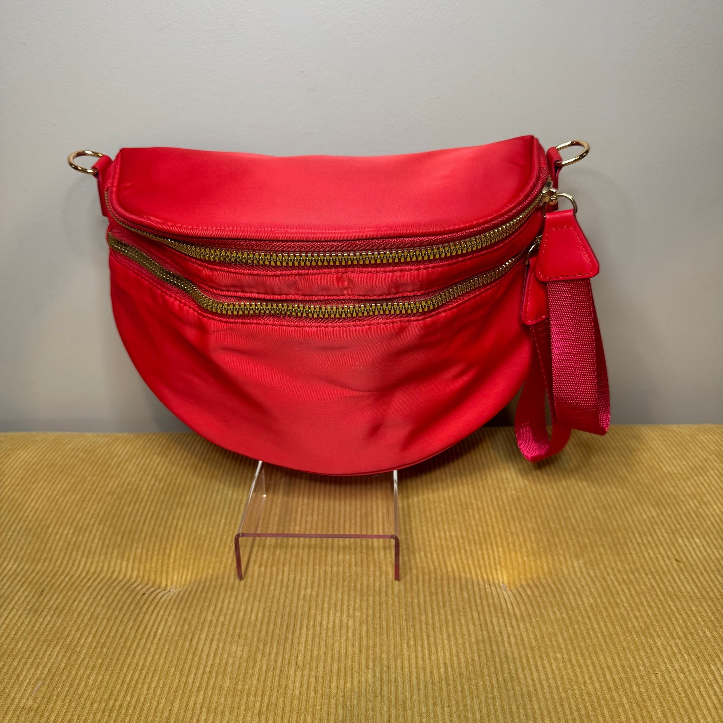 The Roni Nylon Crossbody - Solid Red