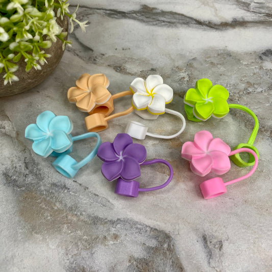 Silicone Straw Toppers Tumbler - Flower Mix