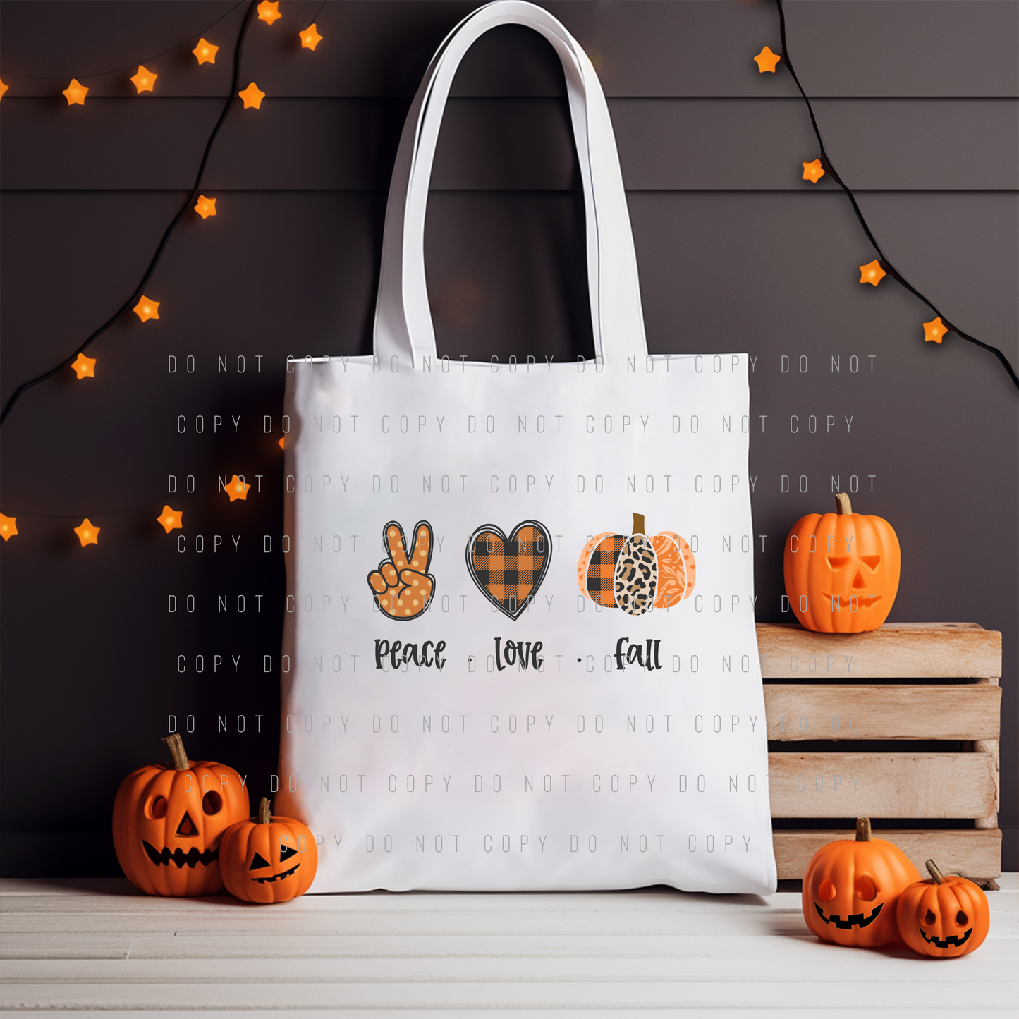 Tote Bag - Peace Love Fall