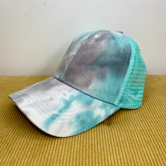 Hat - Tie Dye - Turquoise Grey