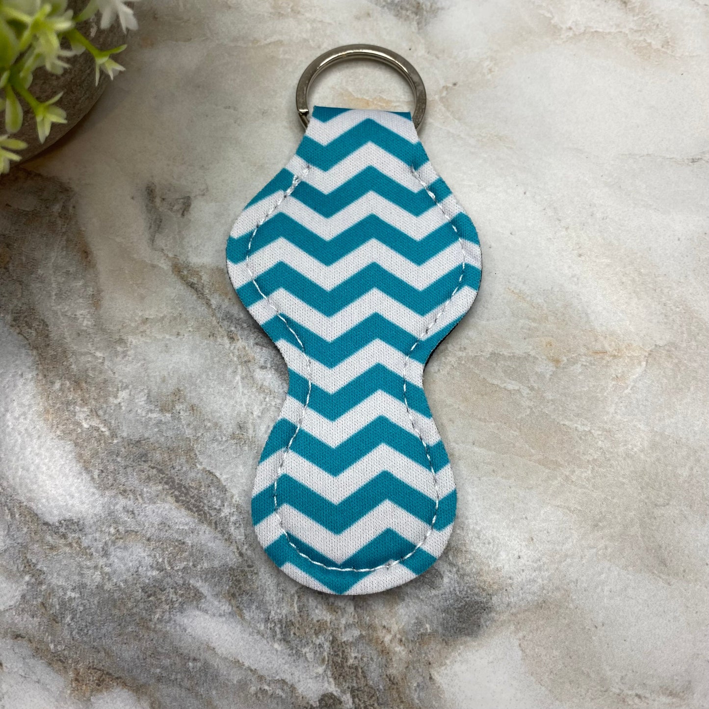 Lip Balm Chapstick Holder - #24 - Teal Chevron