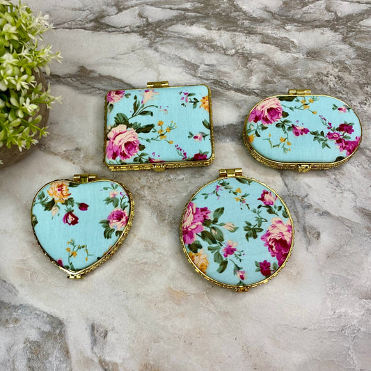 Compact Mirror - Blue Floral