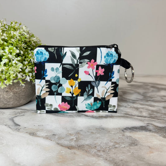 Mini Pouch - Floral Checker