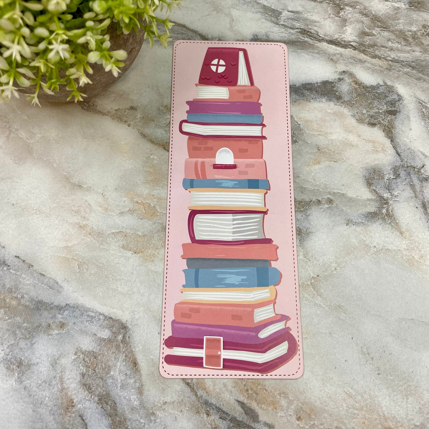 Bookmark - Pink Stacked Books