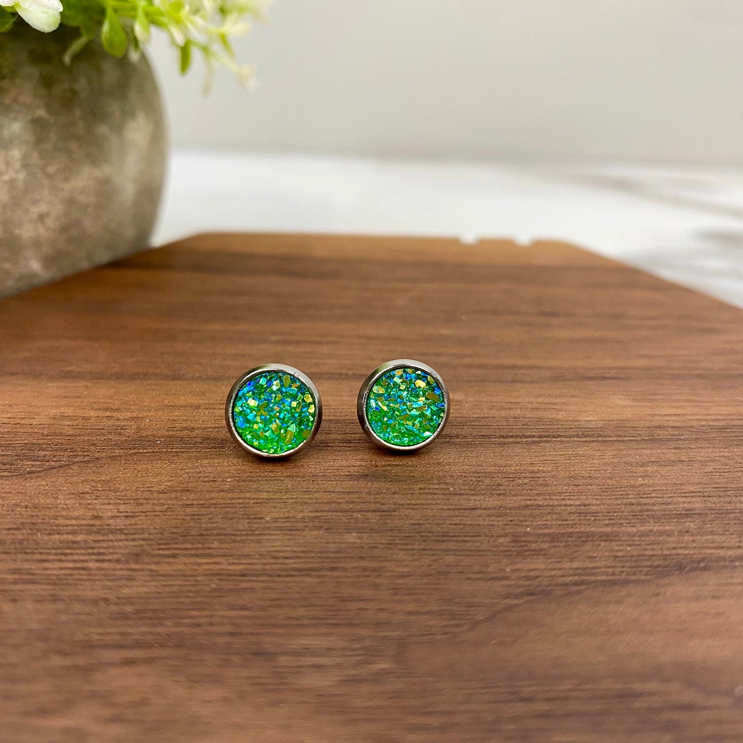 Druzy Stud Earrings - 8mm - #24