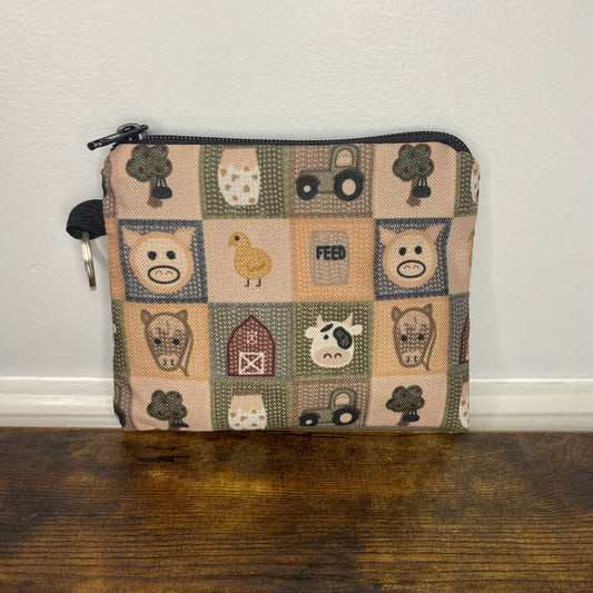 Mini Pouch - Farm Animals Quilt