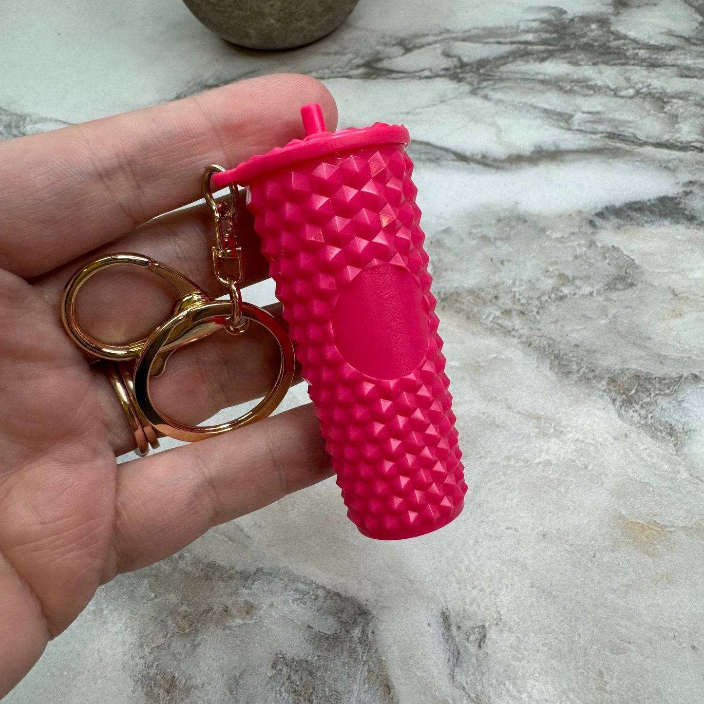 Keychain - Studded Tumbler - Pink Matte