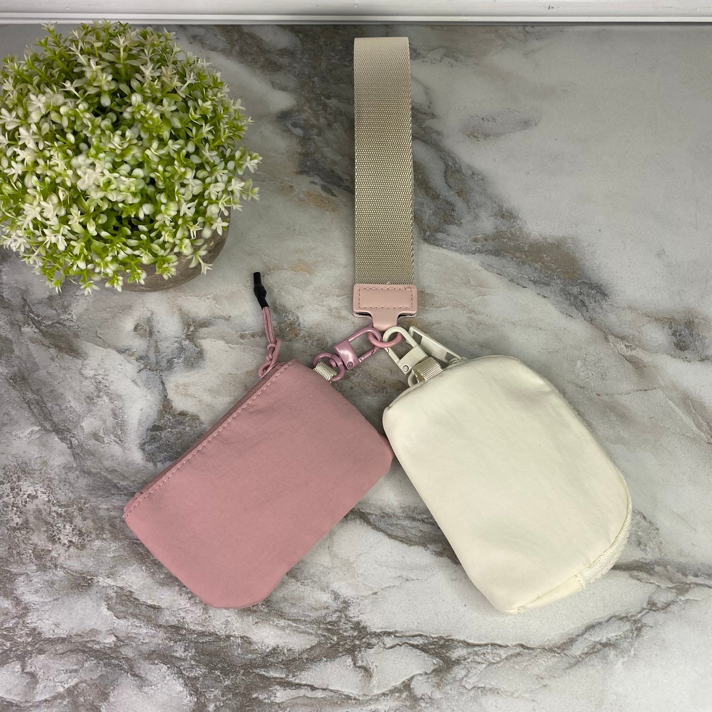 Nylon Wristlet + Double Mini Pouch Set