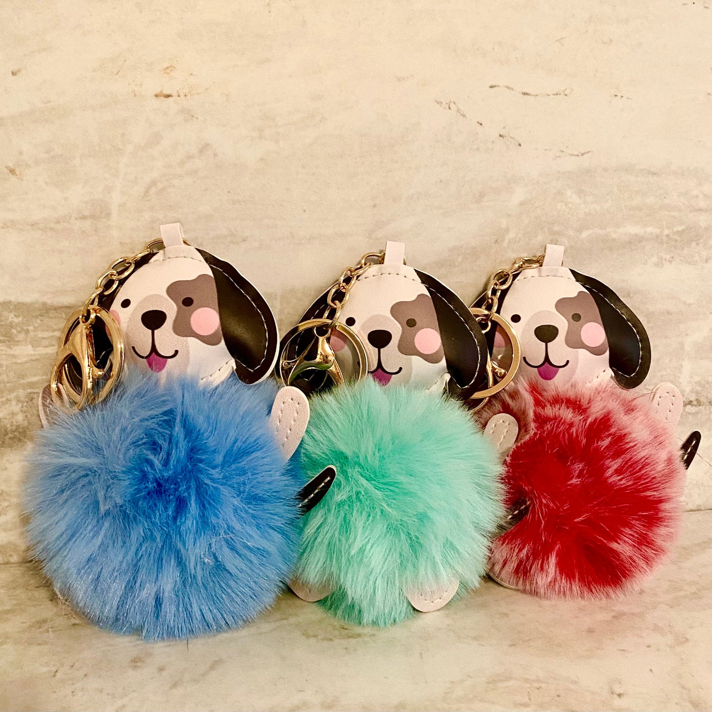 Keychain - Fuzzy Pom Pom - Dog