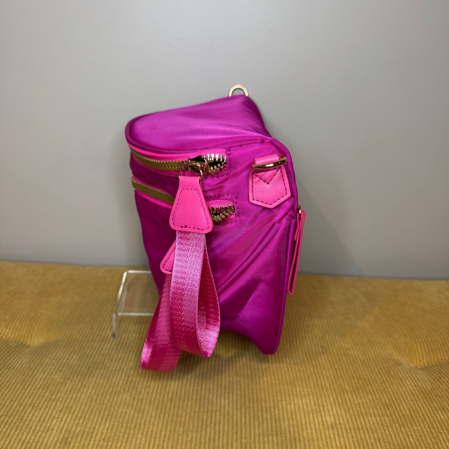 The Roni Nylon Crossbody - Solid Hot Pink