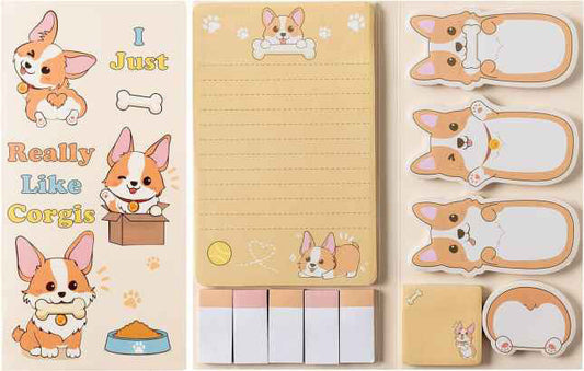 Sticky Note Booklet Set - Corgi - PREORDER