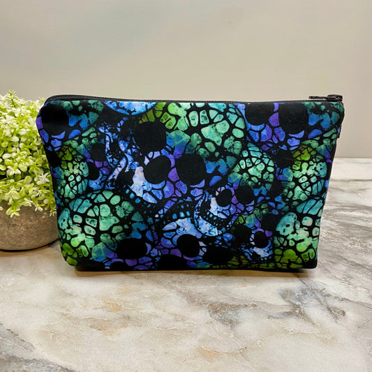 Pouch - Halloween Blue Green Skull