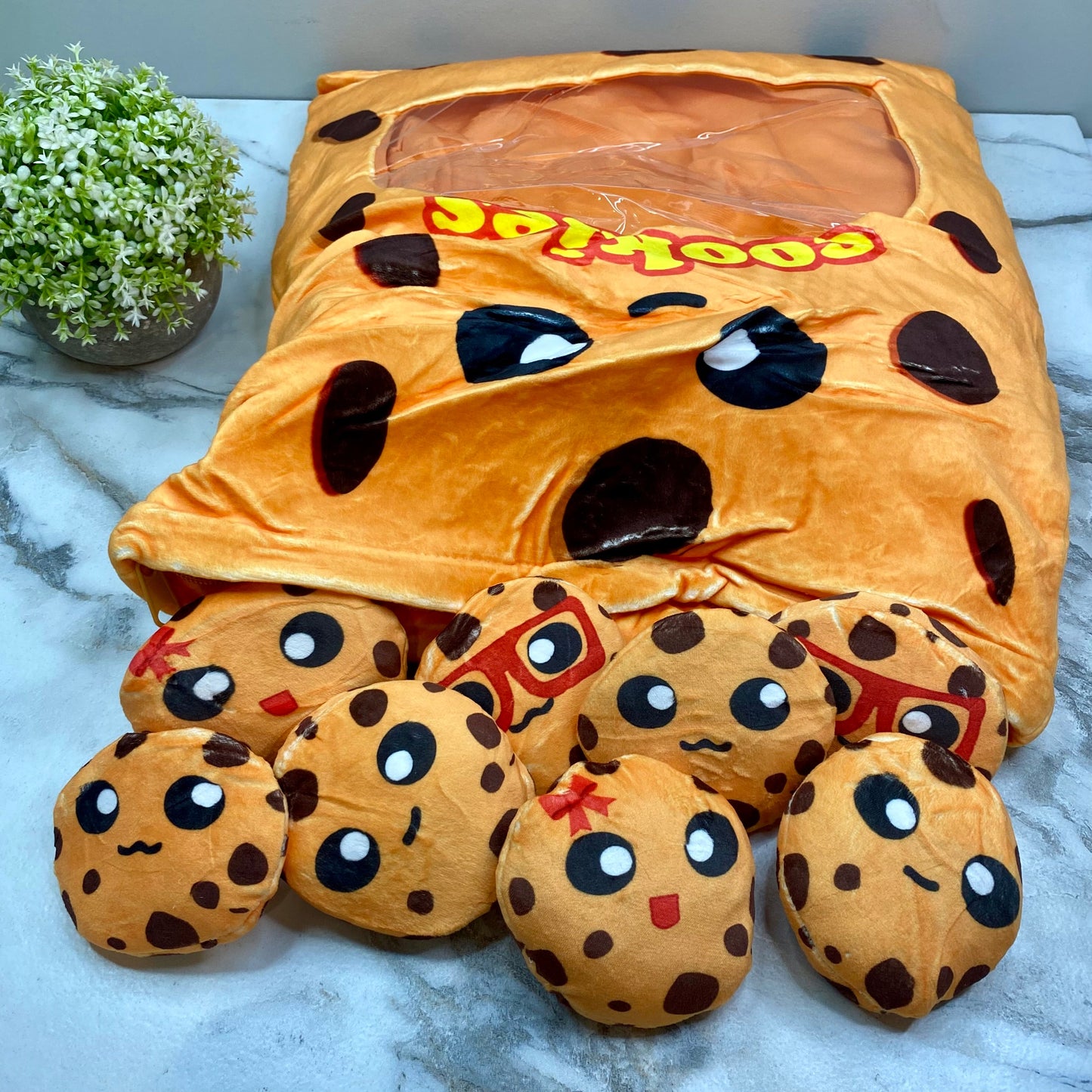 Stuffed Bag of Cookies Toy - Orange