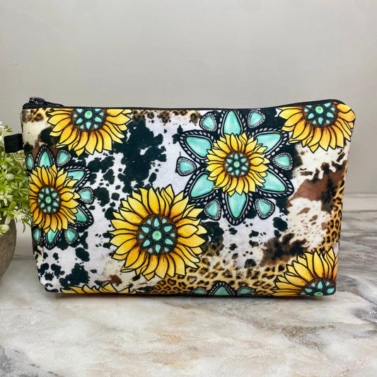 Pouch - Sunflower, Turquoise Sunflower