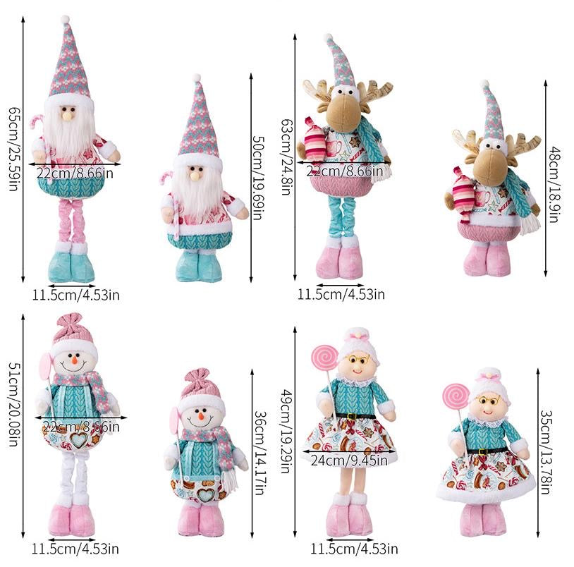 Telescopic Standing Christmas Decor - Pink & Blue
