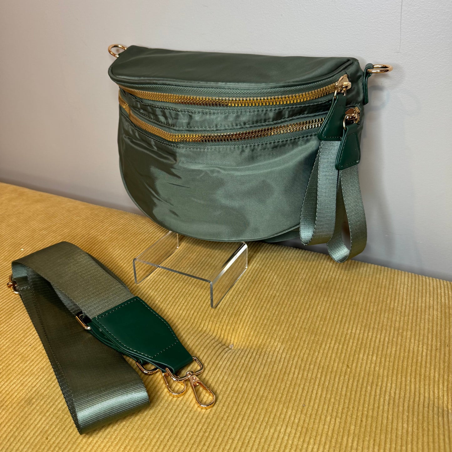 The Roni Nylon Crossbody - Solid Olive