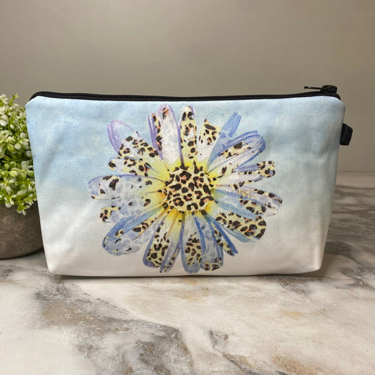 Pouch - Daisy Floral Animal Print Blue