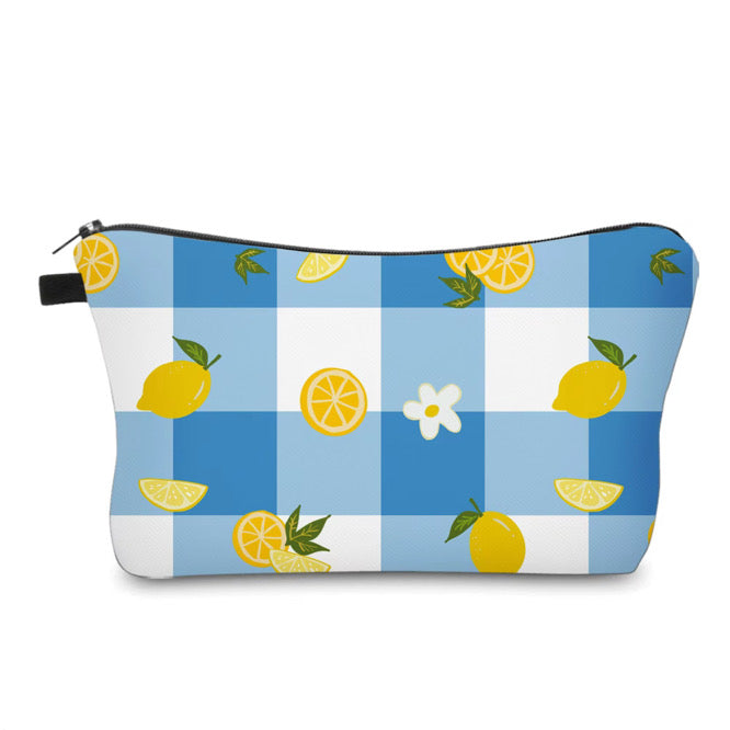 Pouch - Lemon Blue Checkered
