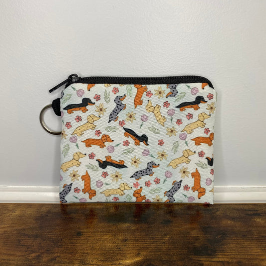 Mini Pouch - Dog Dachshund Floral