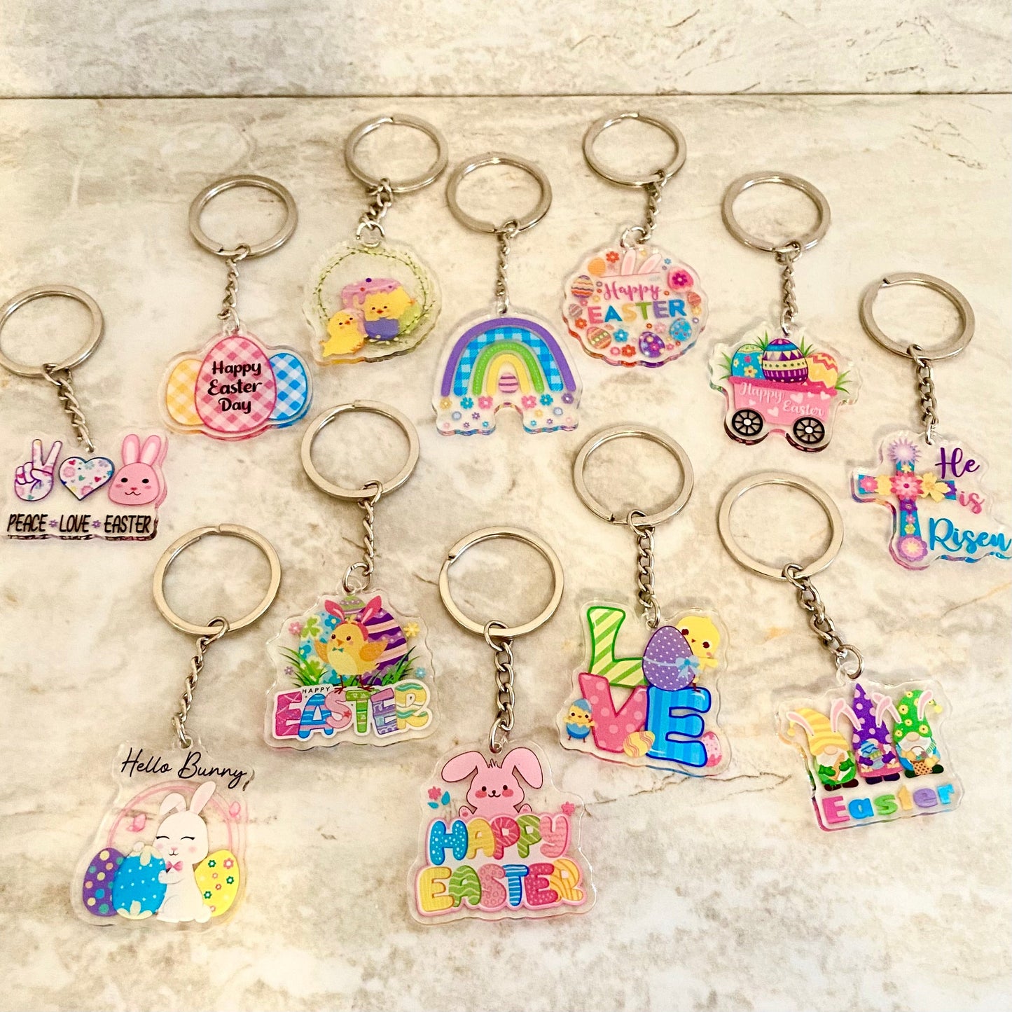 Keychains - Easter - Clear Acrylic Mix