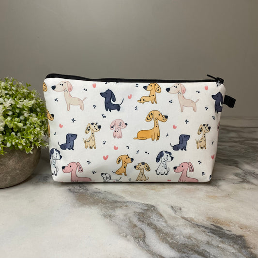 Pouch - Dog, Cartoon Dogs & Hearts
