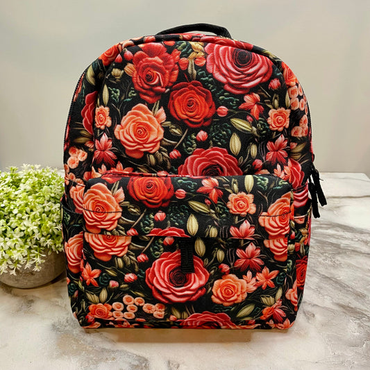 Mini Backpack - Embroidery Rose Floral