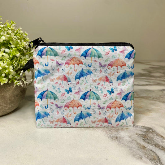 Mini Pouch - Umbrellas & Butterflies