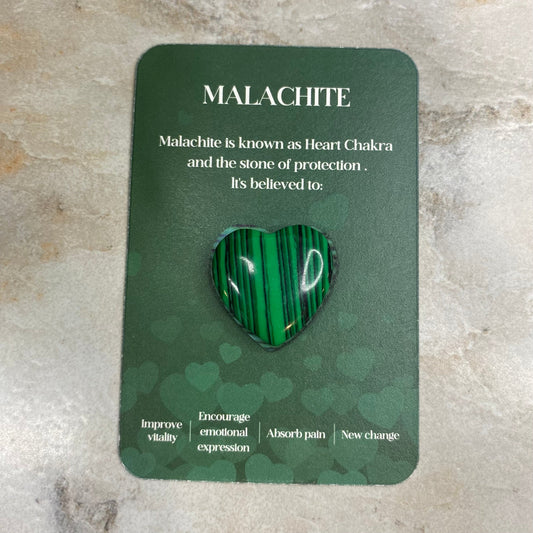 Heart Stone & Description Card - Malachite