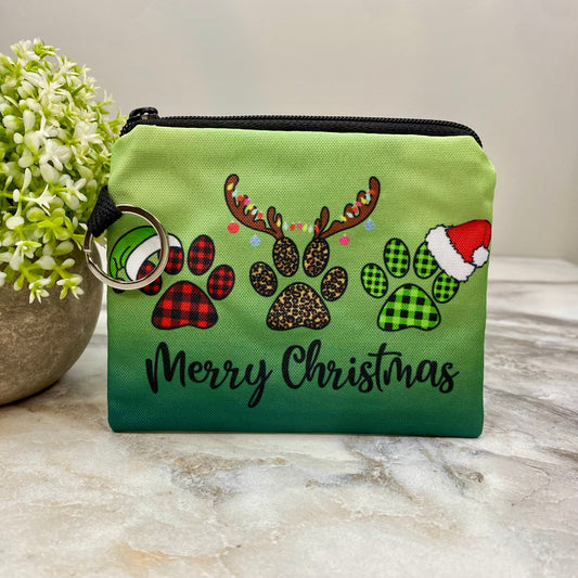 Mini Pouch - Merry Christmas Paws