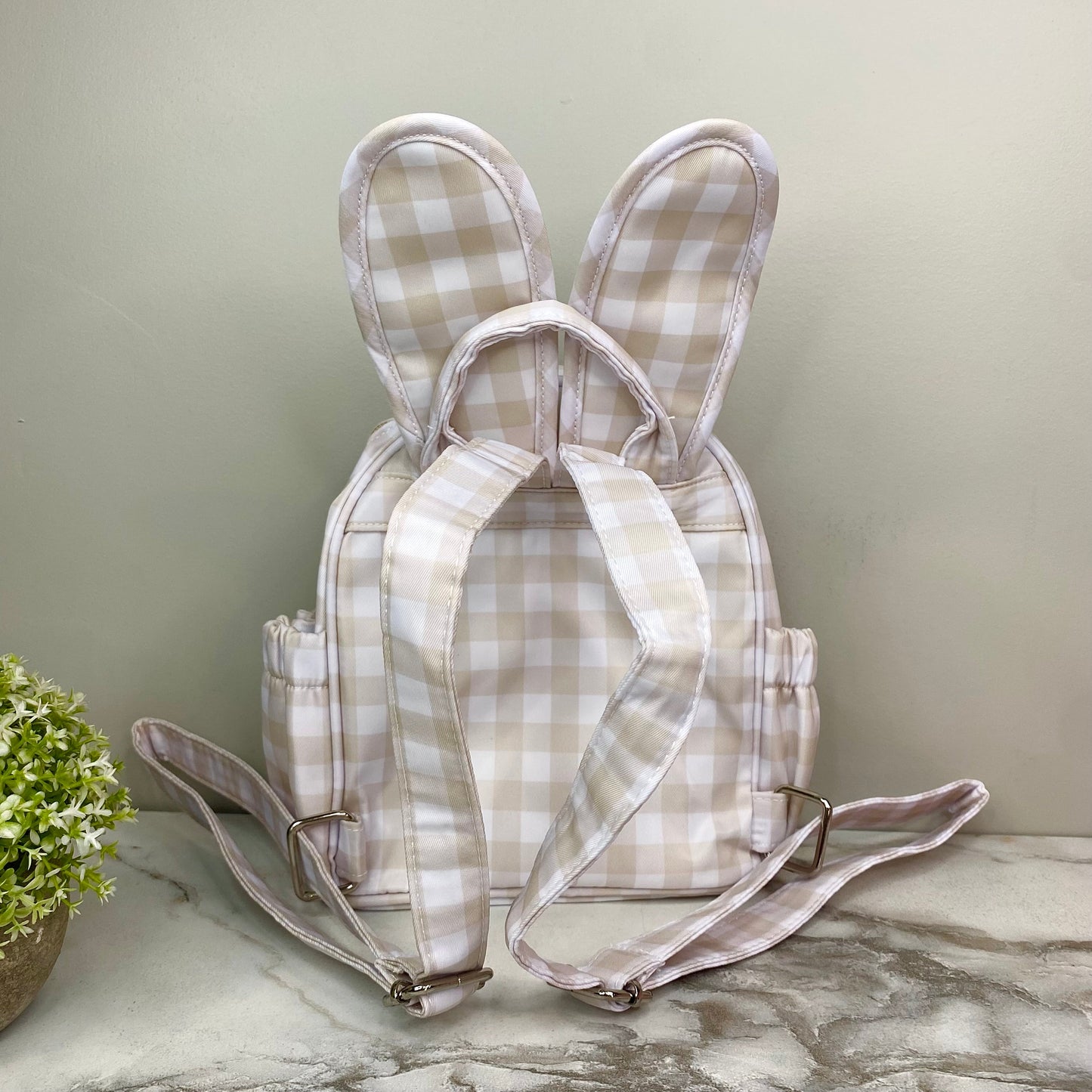 Mini Backpack - Easter - Gingham Bunny Ears - Tan