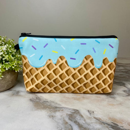 Pouch - Ice Cream Cone Blue