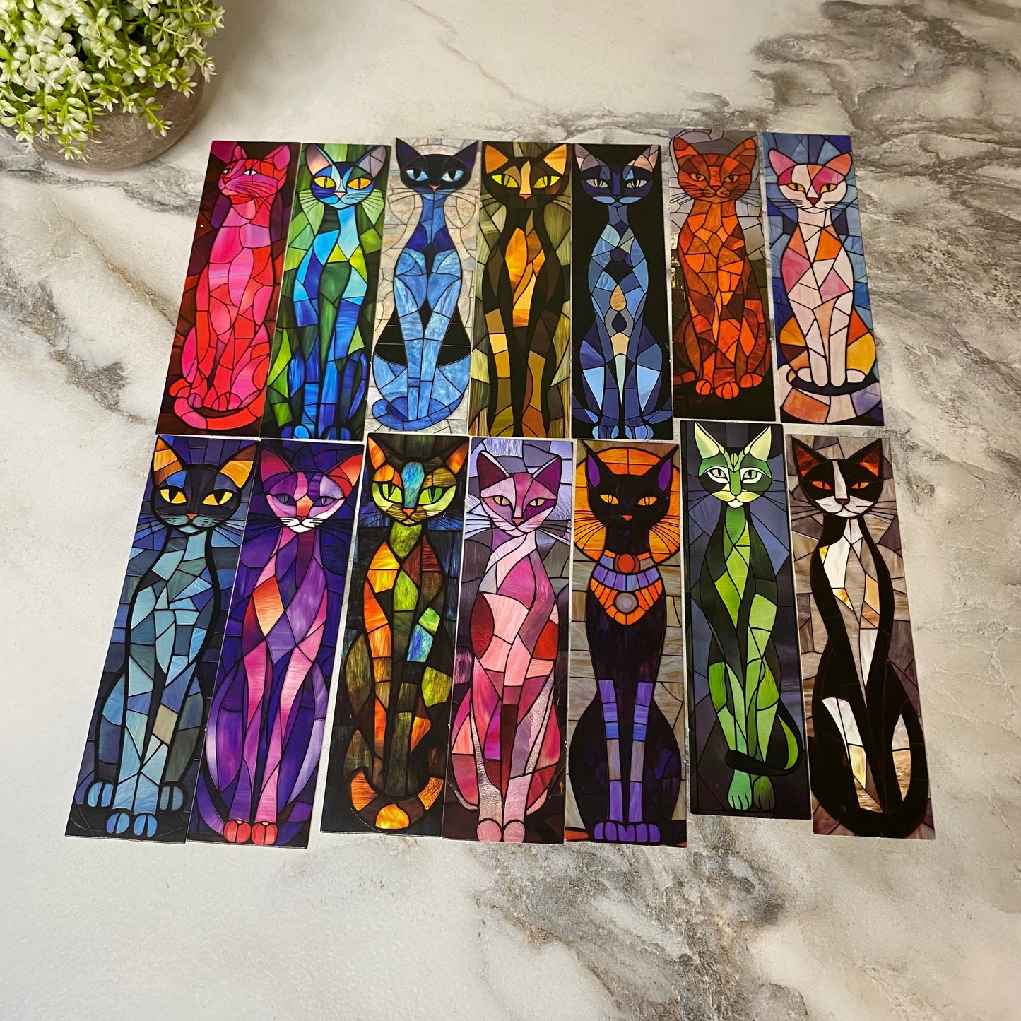 Bookmark - Cats Stained Glass Mix