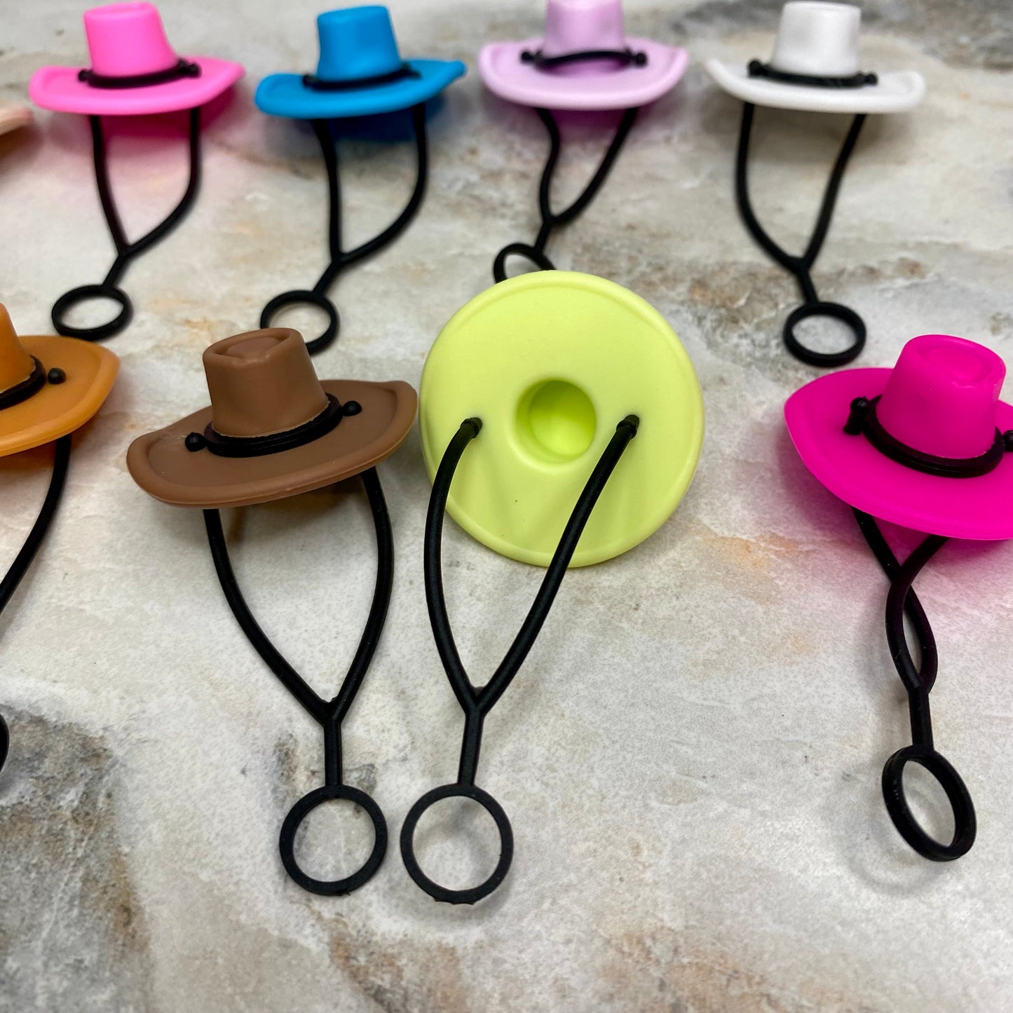 Silicone Straw Toppers Tumbler - Hats