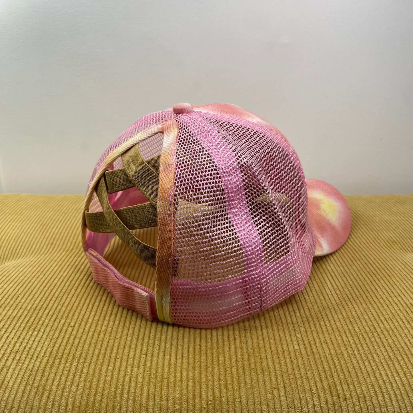 Hat - Tie Dye - Coral Pink Yellow