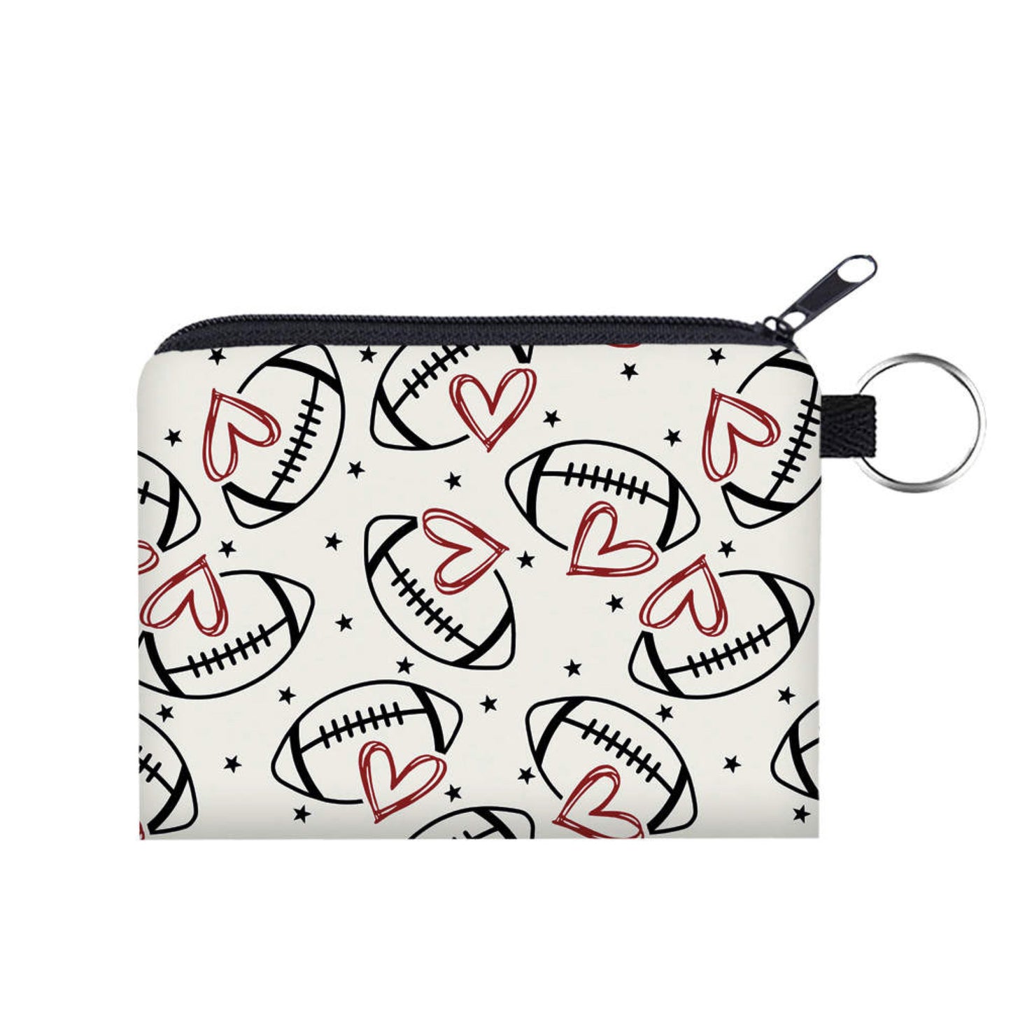 Mini Pouch - Football Hearts