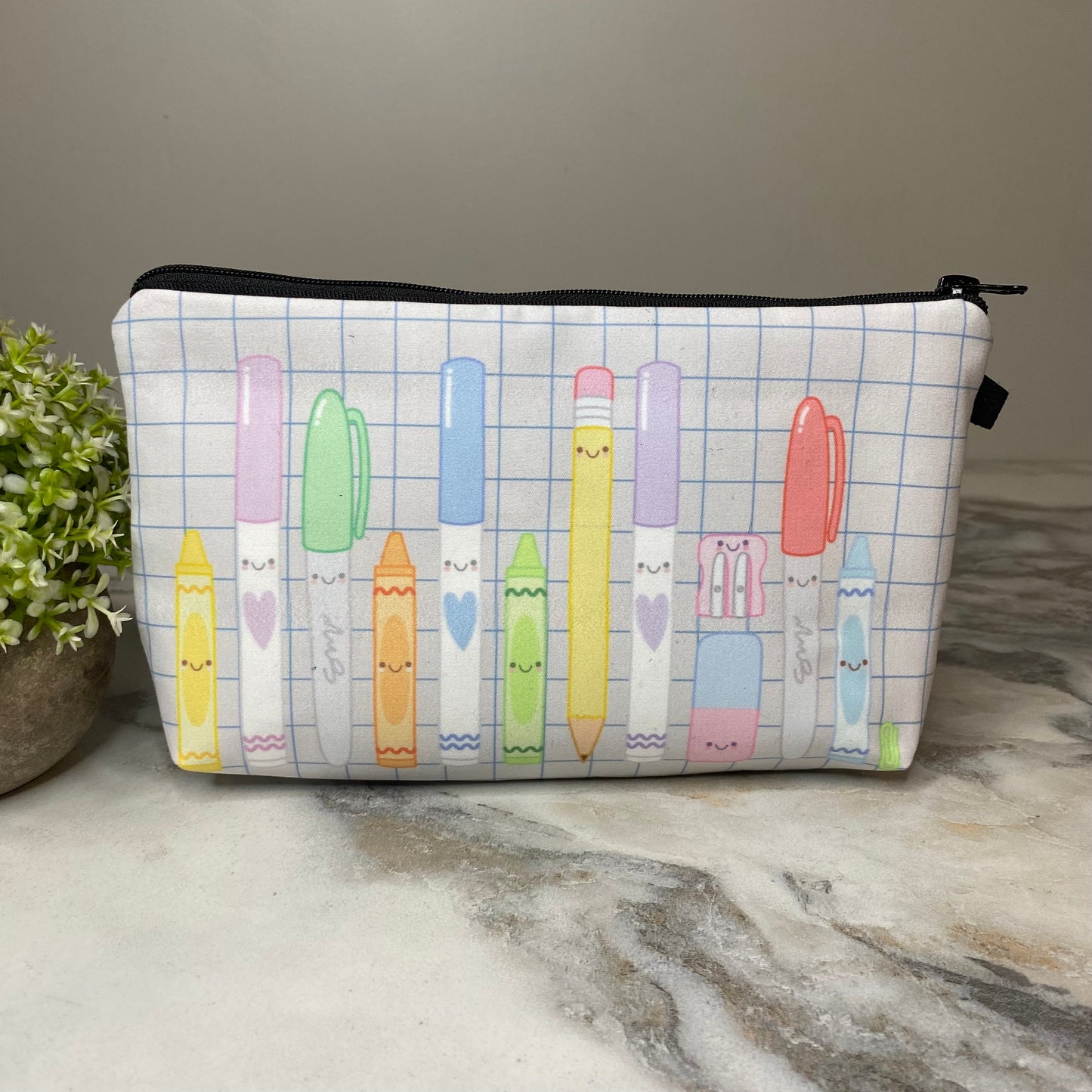 Pouch - Writing Utensils Markers on Grey Teacher