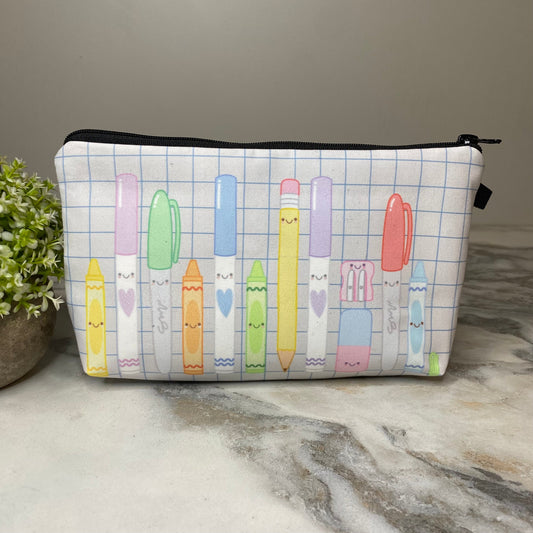 Pouch - Writing Utensils Markers on Grey Teacher