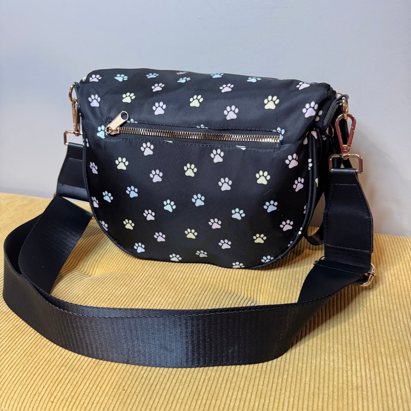 The Roni Nylon Crossbody - Paw Print Pastel