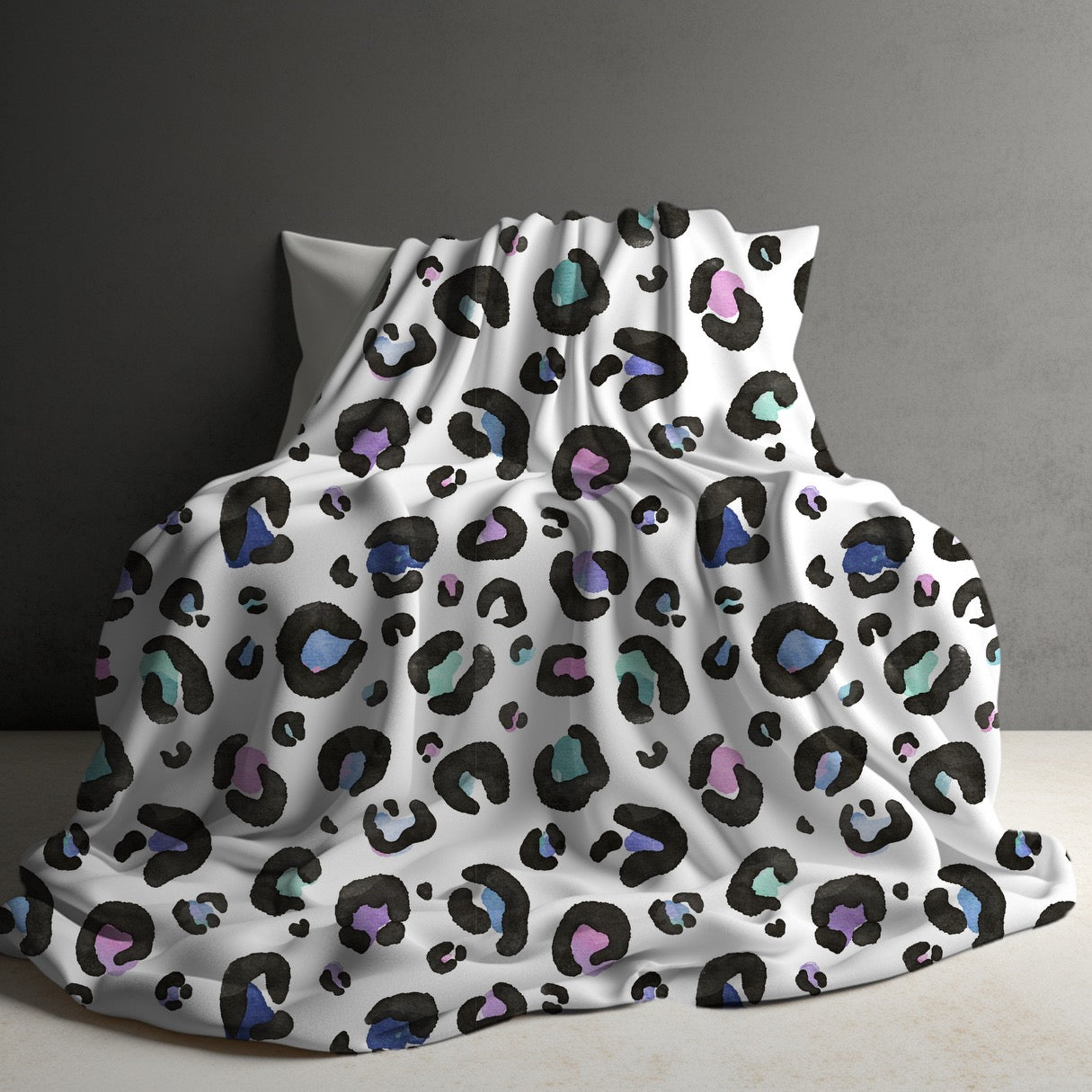 Blanket - Colorful Snow Leopard Print