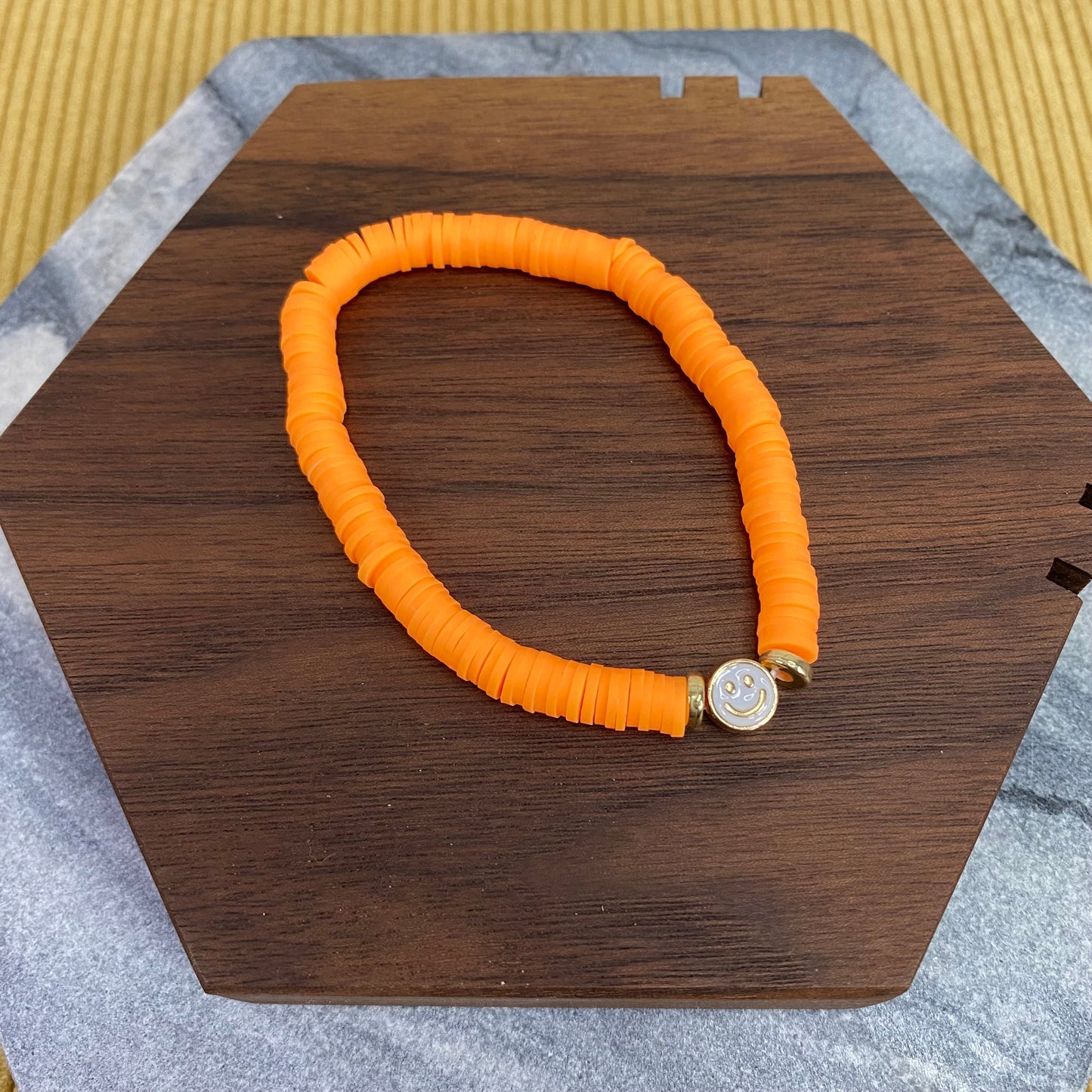 Bracelet - Clay + Bead - Smiley