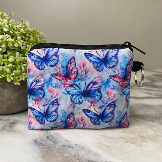 Mini Pouch - Butterfly Pink Blue