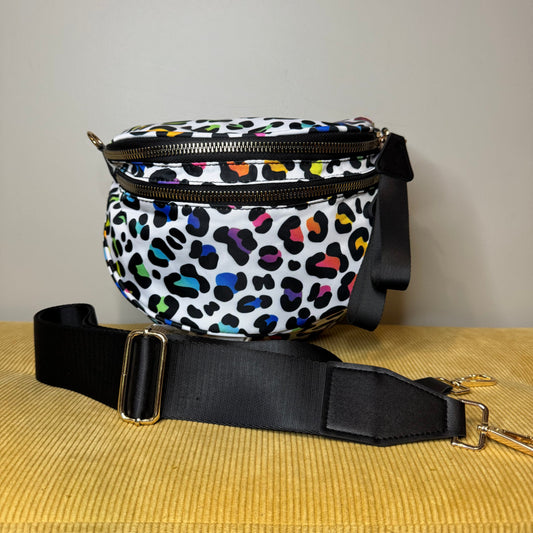 The Roni Nylon Crossbody - Rainbow Animal Print