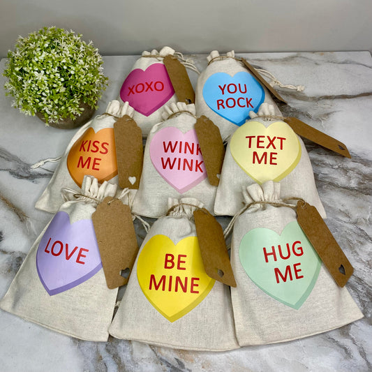 Mini Drawstring - Conversation Hearts